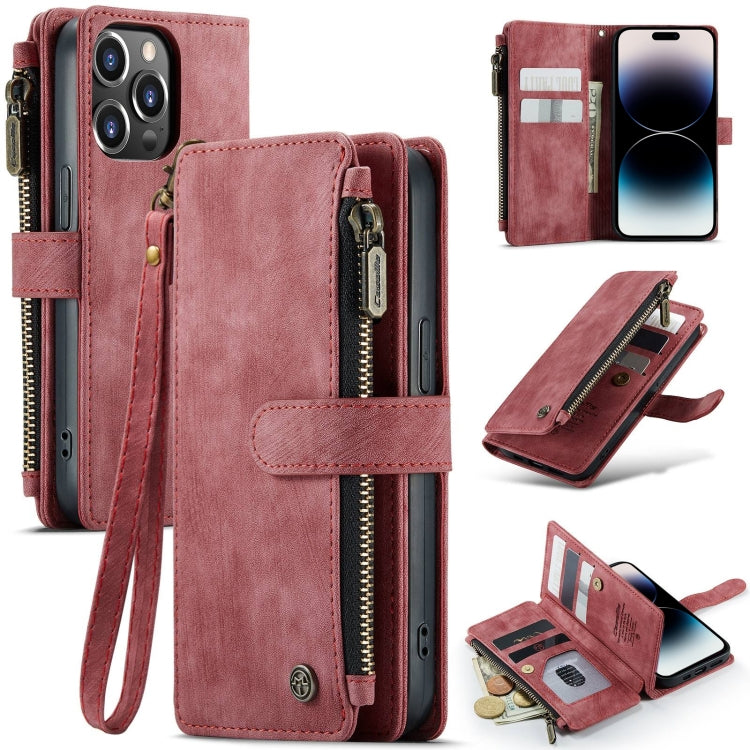 For iPhone 14 Pro Max CaseMe C30 Multifunctional Phone Leather Case (Red) - iPhone 14 Pro Max Cases by CaseMe | Online Shopping UK | buy2fix