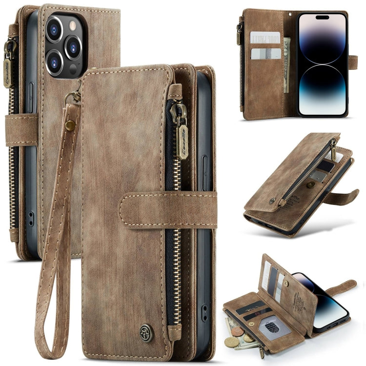For iPhone 14 Pro Max CaseMe C30 Multifunctional Phone Leather Case (Brown) - iPhone 14 Pro Max Cases by CaseMe | Online Shopping UK | buy2fix