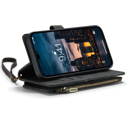 For iPhone 14 Pro Max CaseMe C30 Multifunctional Phone Leather Case (Black) - iPhone 14 Pro Max Cases by CaseMe | Online Shopping UK | buy2fix