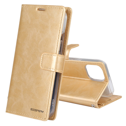 For iPhone 14 GOOSPERY BLUE MOON Crazy Horse Texture Leather Case (Gold) - iPhone 14 Cases by GOOSPERY | Online Shopping UK | buy2fix