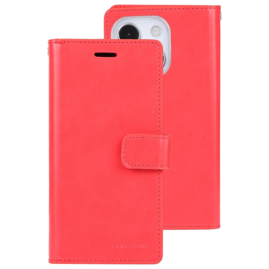 For iPhone 14 MERCURY GOOSPERY MANSOOR 9 Card Slots Leather Case (Red) - iPhone 14 Cases by GOOSPERY | Online Shopping UK | buy2fix