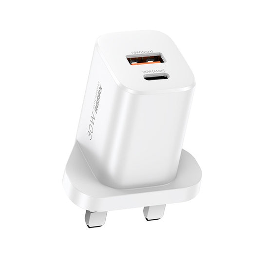 REMAX RP-U6 Magic Speed ​​Series 30W USB + USB-C / Type-C Chargeur rapide pliable, spécification: prise britannique (blanc)