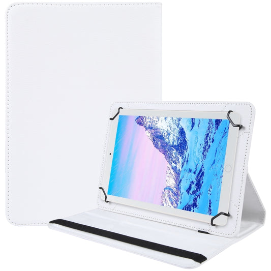 For 7 inch Tablet 360 Degree Rotation Litchi Texture Flip Leather Tablet Case(White) - 7 inch by buy2fix | Online Shopping UK | buy2fix