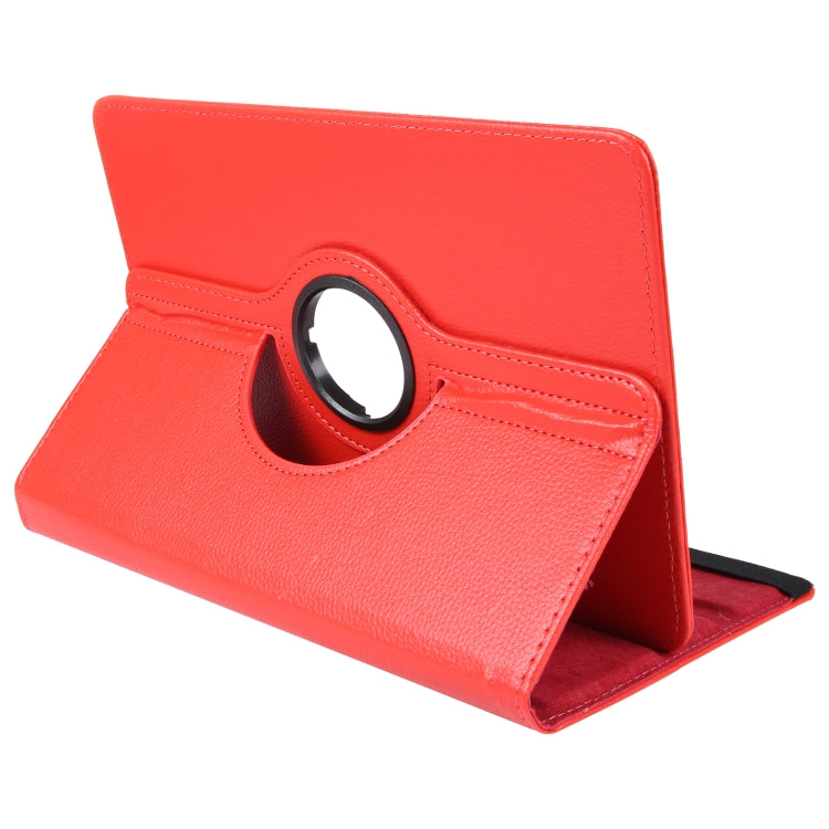 For 7 inch Tablet 360 Degree Rotation Litchi Texture Flip Leather Tablet Case(Red) - 7 inch by buy2fix | Online Shopping UK | buy2fix