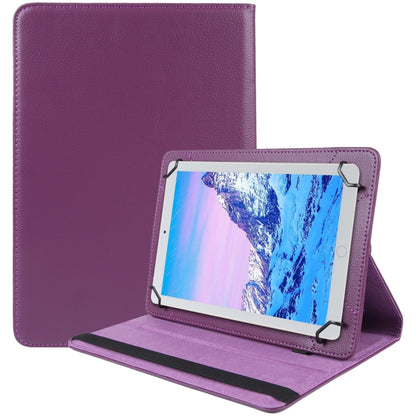 For 7 inch Tablet 360 Degree Rotation Litchi Texture Flip Leather Tablet Case(Purple) - 7 inch by buy2fix | Online Shopping UK | buy2fix