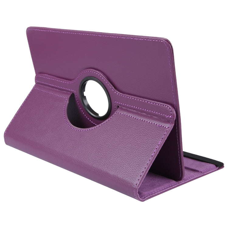 For 7 inch Tablet 360 Degree Rotation Litchi Texture Flip Leather Tablet Case(Purple) - 7 inch by buy2fix | Online Shopping UK | buy2fix