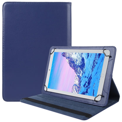For 7 inch Tablet 360 Degree Rotation Litchi Texture Flip Leather Tablet Case(Blue) - 7 inch by buy2fix | Online Shopping UK | buy2fix