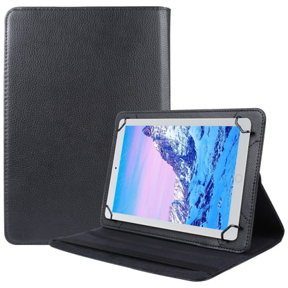 For 7 inch Tablet 360 Degree Rotation Litchi Texture Flip Leather Tablet Case(Black) - 7 inch by buy2fix | Online Shopping UK | buy2fix