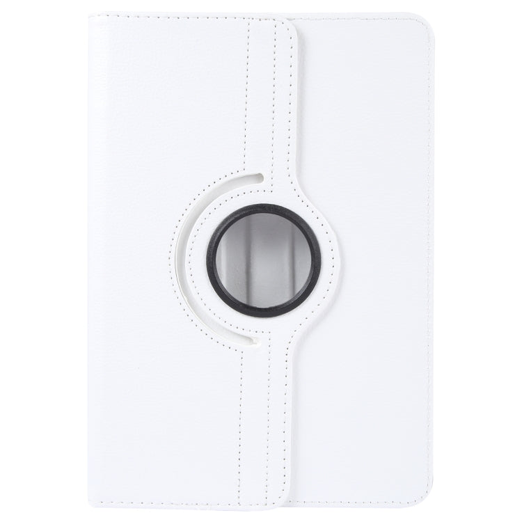 For 10 inch Tablet 360 Degree Rotation Litchi Texture Flip Leather Tablet Case(White) - 10 - 11 inch by buy2fix | Online Shopping UK | buy2fix