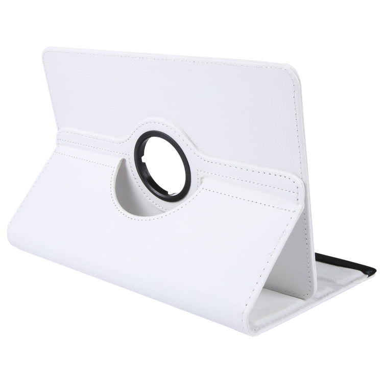 For 10 inch Tablet 360 Degree Rotation Litchi Texture Flip Leather Tablet Case(White) - 10 - 11 inch by buy2fix | Online Shopping UK | buy2fix