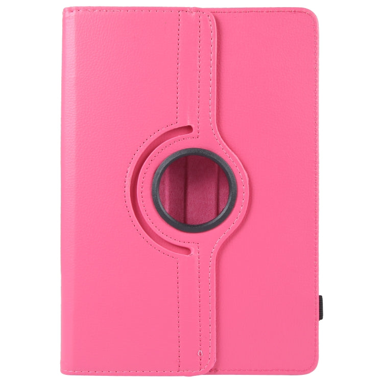 For 10 inch Tablet 360 Degree Rotation Litchi Texture Flip Leather Tablet Case(Rose Red) - 10 - 11 inch by buy2fix | Online Shopping UK | buy2fix