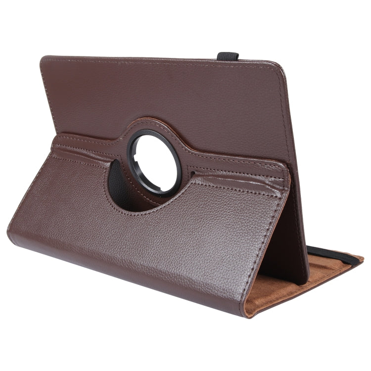 For 10 inch Tablet 360 Degree Rotation Litchi Texture Flip Leather Tablet Case(Brown) - 10 - 11 inch by buy2fix | Online Shopping UK | buy2fix