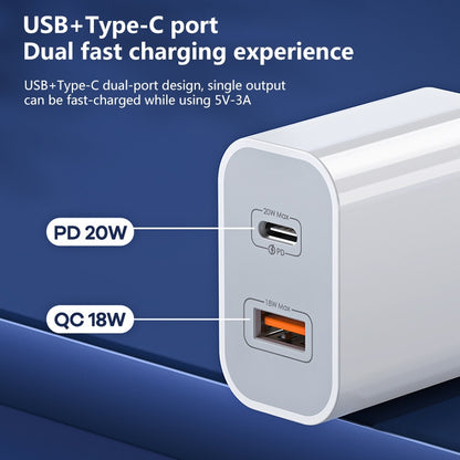 REMAX RP-U68 20W USB+USB-C/Type-C Dual Interface Fast Charger Set, Specification:US Plug(White) - USB Charger by REMAX | Online Shopping UK | buy2fix