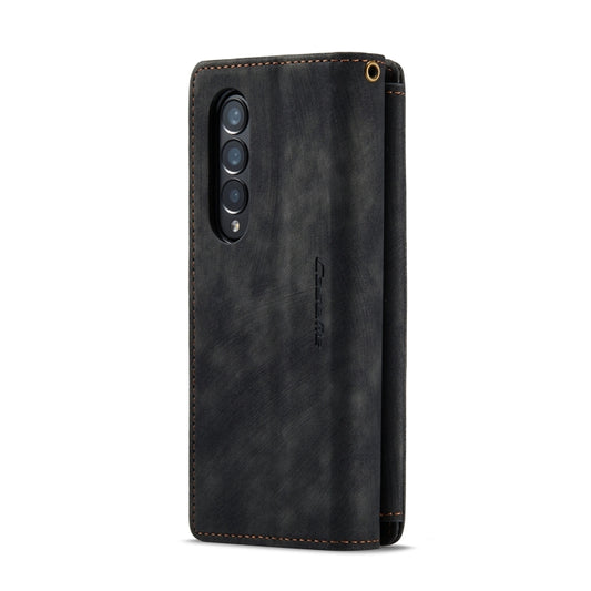 For Samsung Galaxy Z Fold4 5G CaseMe C30 Multifunctional Card Slots Zipper Phone Leather Phone Case(Black) - Galaxy Z Fold4 5G Cases by CaseMe | Online Shopping UK | buy2fix