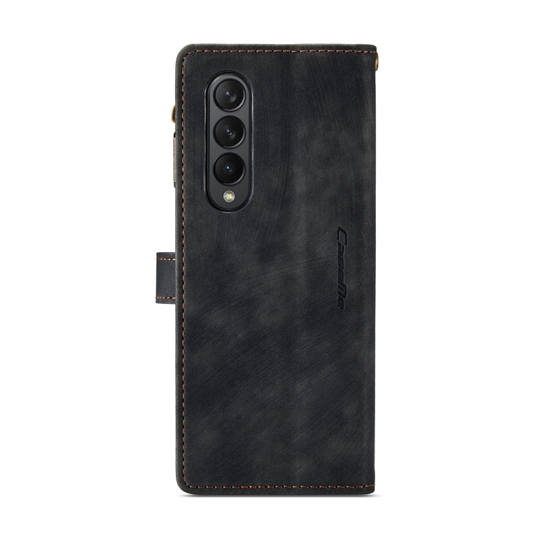 For Samsung Galaxy Z Fold4 5G CaseMe C30 Multifunctional Card Slots Zipper Phone Leather Phone Case(Black) - Galaxy Z Fold4 5G Cases by CaseMe | Online Shopping UK | buy2fix