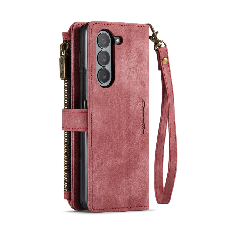 For Samsung Galaxy Z Fold5 CaseMe C30 Multifunctional Card Slots Zipper Phone Leather Phone Case(Red) - Galaxy Z Fold5 Cases by CaseMe | Online Shopping UK | buy2fix