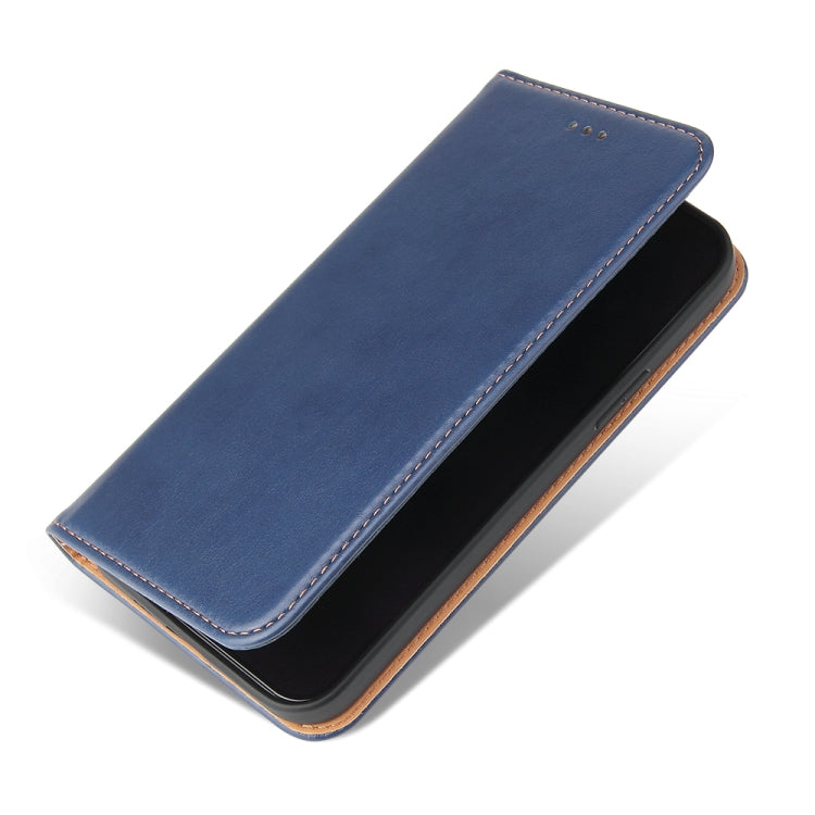 For iPhone 14 Fierre Shann PU Genuine Leather Texture Leather Phone Case (Blue) - iPhone 14 Cases by FIERRE SHANN | Online Shopping UK | buy2fix