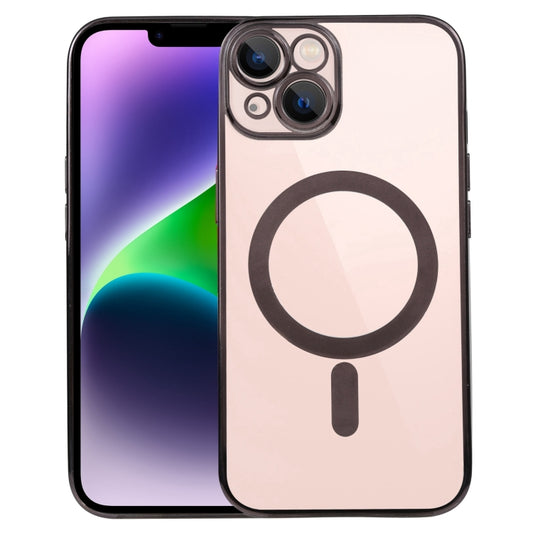 For iPhone 14 MagSafe Electroplating Straight TPU Phone Case (Black) by buy2fix