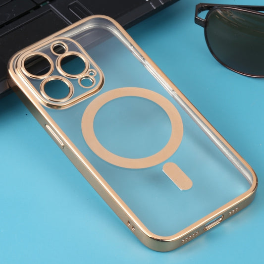 For iPhone 14 Pro Max MagSafe Electroplating Straight TPU Phone Case (Gold) - iPhone 14 Pro Max Cases by buy2fix | Online Shopping UK | buy2fix