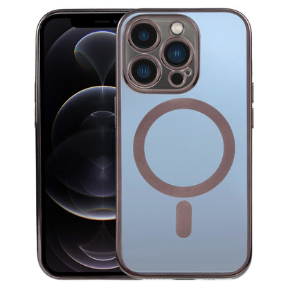 For iPhone 12 Pro MagSafe Electroplating Straight TPU Phone Case(Black) by buy2fix