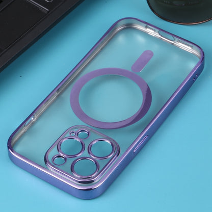 For iPhone 12 Pro Max MagSafe Electroplating Straight TPU Phone Case(Purple) by buy2fix