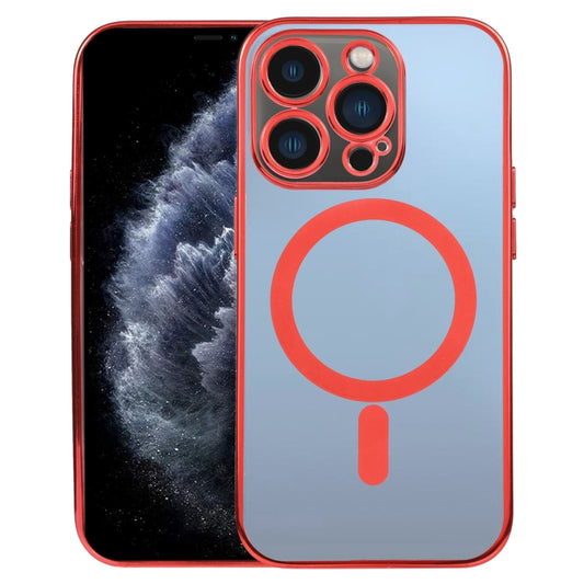 For iPhone 11 Pro MagSafe Electroplating Straight TPU Phone Case(Red) by buy2fix