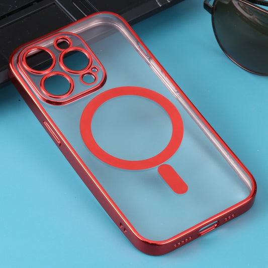 For iPhone 11 Pro MagSafe Electroplating Straight TPU Phone Case(Red) by buy2fix