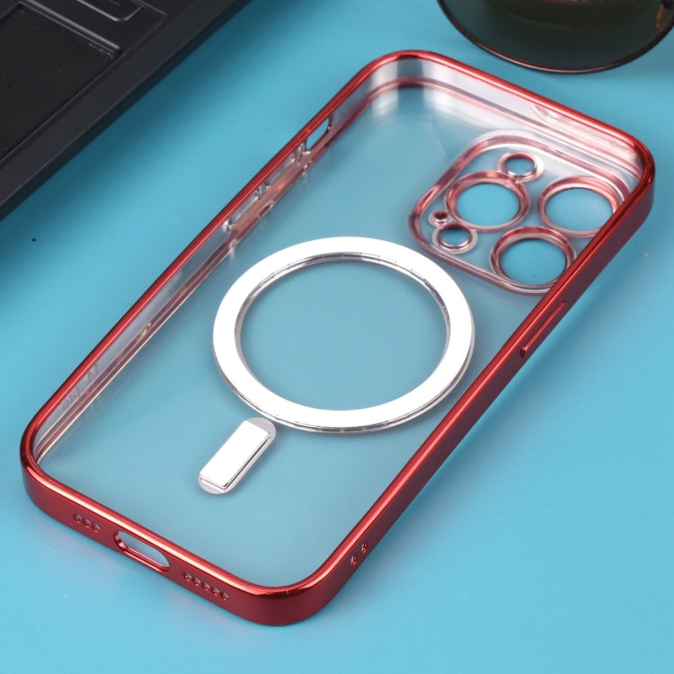 For iPhone 11 Pro MagSafe Electroplating Straight TPU Phone Case(Red) by buy2fix