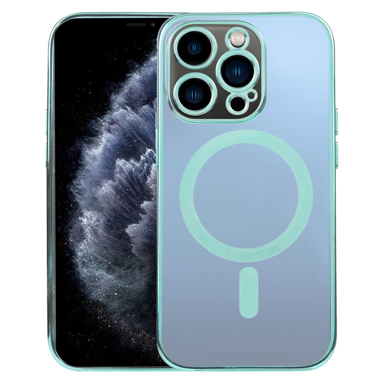 For iPhone 11 Pro MagSafe Electroplating Straight TPU Phone Case(Green) by buy2fix