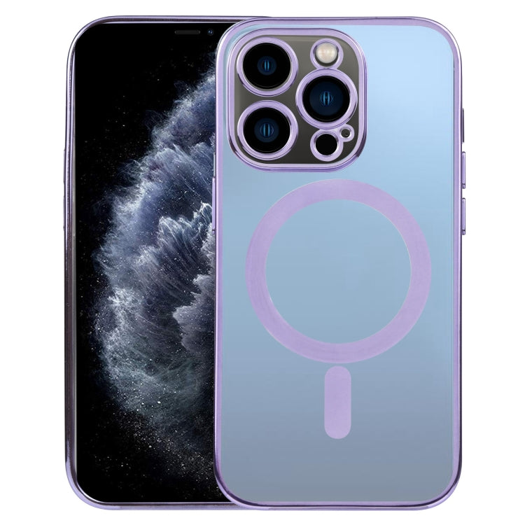 For iPhone 11 Pro MagSafe Electroplating Straight TPU Phone Case(Purple) by buy2fix