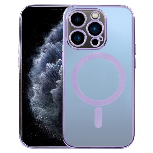 For iPhone 11 Pro MagSafe Electroplating Straight TPU Phone Case(Purple) by buy2fix