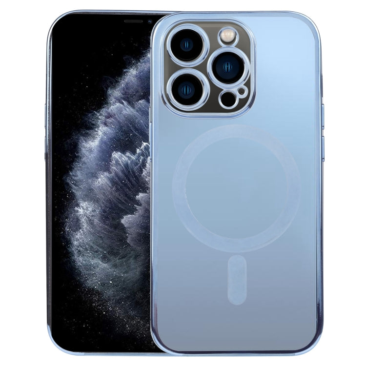 For iPhone 11 Pro MagSafe Electroplating Straight TPU Phone Case(Blue) by buy2fix
