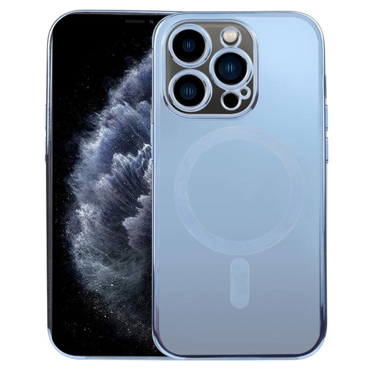 For iPhone 11 Pro MagSafe Electroplating Straight TPU Phone Case(Blue) by buy2fix