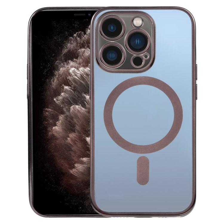 For iPhone 11 Pro Max MagSafe Electroplating Straight TPU Phone Case (Black) by buy2fix