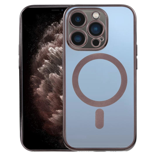 For iPhone 11 Pro Max MagSafe Electroplating Straight TPU Phone Case (Black) by buy2fix