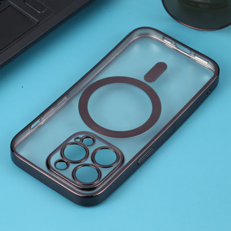 For iPhone 11 Pro Max MagSafe Electroplating Straight TPU Phone Case (Black) by buy2fix