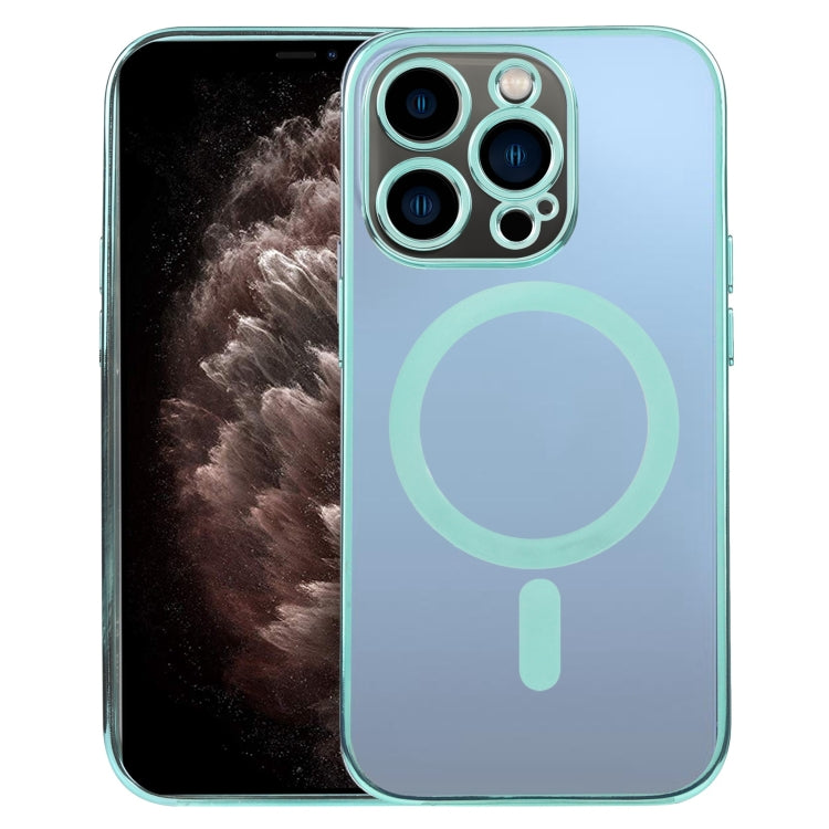 For iPhone 11 Pro Max MagSafe Electroplating Straight TPU Phone Case (Green) by buy2fix