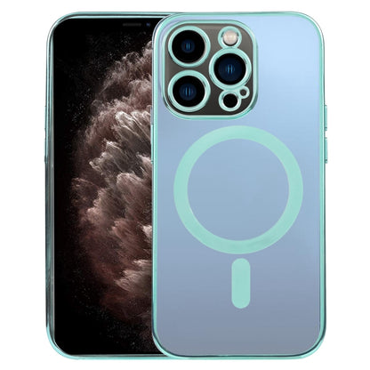 For iPhone 11 Pro Max MagSafe Electroplating Straight TPU Phone Case (Green) by buy2fix