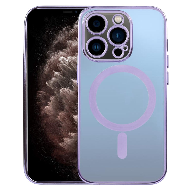 For iPhone 11 Pro Max MagSafe Electroplating Straight TPU Phone Case (Purple) by buy2fix