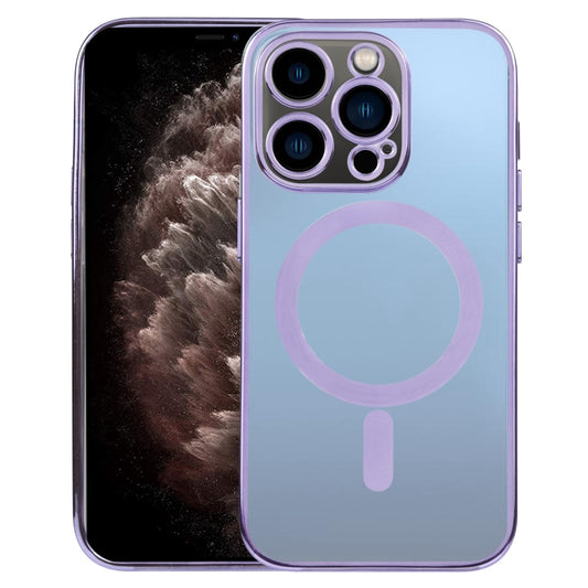 For iPhone 11 Pro Max MagSafe Electroplating Straight TPU Phone Case (Purple) by buy2fix