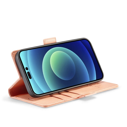 For iPhone 14 Pro LC.IMEEKE Magnetic Buckle Leather Phone Case(Rose Gold) - iPhone 14 Pro Cases by LC.IMEEKE | Online Shopping UK | buy2fix