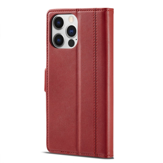 For iPhone 14 Plus LC.IMEEKE Magnetic Buckle Leather Phone Case (Red) - iPhone 14 Plus Cases by LC.IMEEKE | Online Shopping UK | buy2fix