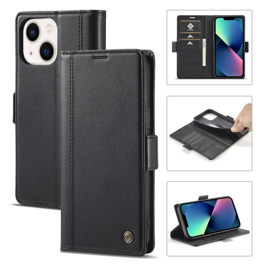 For iPhone 14 LC.IMEEKE Magnetic Buckle Leather Phone Case (Black) - iPhone 14 Cases by LC.IMEEKE | Online Shopping UK | buy2fix
