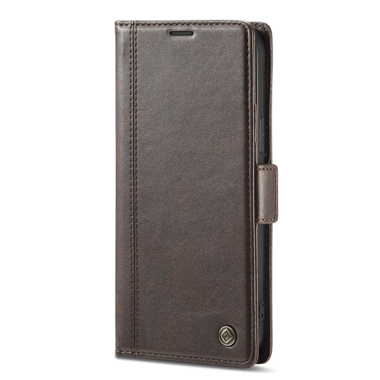 For iPhone 14 LC.IMEEKE Magnetic Buckle Leather Phone Case (Coffee) - iPhone 14 Cases by LC.IMEEKE | Online Shopping UK | buy2fix
