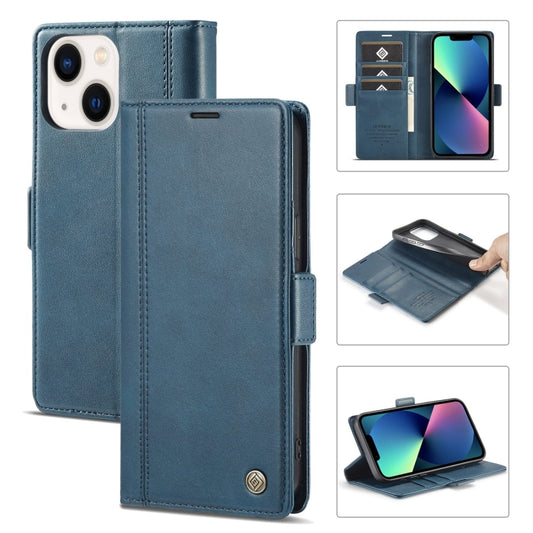 For iPhone 14 LC.IMEEKE Magnetic Buckle Leather Phone Case (Blue) - iPhone 14 Cases by LC.IMEEKE | Online Shopping UK | buy2fix