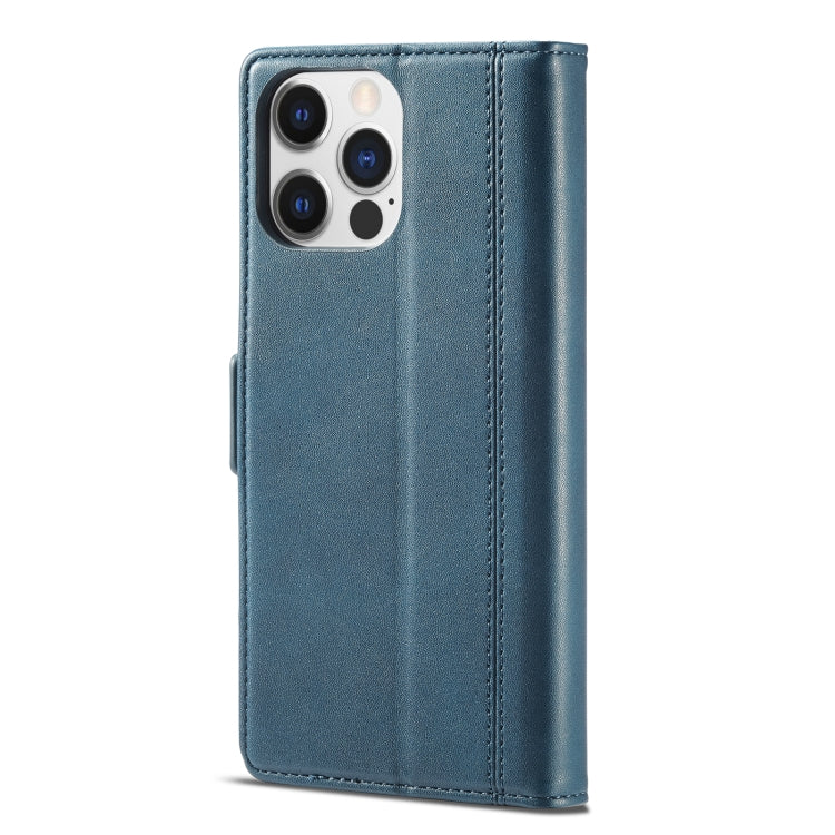 For iPhone 14 LC.IMEEKE Magnetic Buckle Leather Phone Case (Blue) - iPhone 14 Cases by LC.IMEEKE | Online Shopping UK | buy2fix