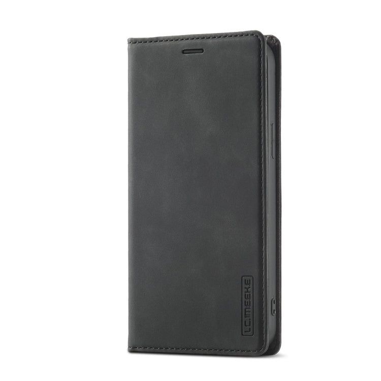 For iPhone 14 Pro LC.IMEEKE Strong Magnetic Leather Phone Case with Holder & Card Slots & Wallet(Black) - iPhone 14 Pro Cases by LC.IMEEKE | Online Shopping UK | buy2fix