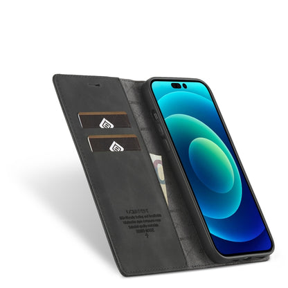 For iPhone 14 Pro LC.IMEEKE Strong Magnetic Leather Phone Case with Holder & Card Slots & Wallet(Black) - iPhone 14 Pro Cases by LC.IMEEKE | Online Shopping UK | buy2fix