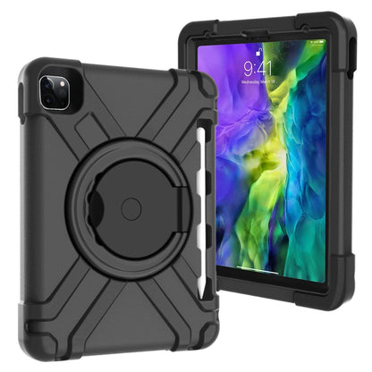 For iPad Pro 11 (2020) PC + Silicone Shockproof Combination Tablet Case with 360 Degree Rotating Holder & Handle(Black) - iPad Pro 11 (2020) Cases by buy2fix | Online Shopping UK | buy2fix