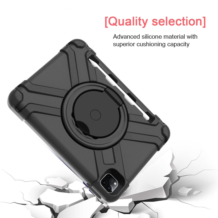 For iPad Pro 11 (2020) PC + Silicone Shockproof Combination Tablet Case with 360 Degree Rotating Holder & Handle(Black) - iPad Pro 11 (2020) Cases by buy2fix | Online Shopping UK | buy2fix